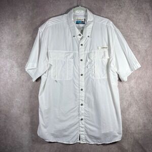 Magellan Fishing Shirt Mens XL White Laguna Madre Short Sleeve Vented Hiking